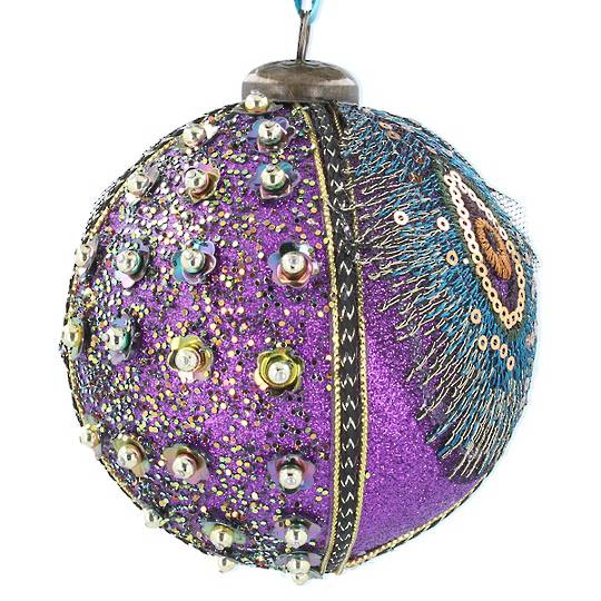 INDENT - Pack 12, Fabric Poly Ball Large, Peacock 10cm